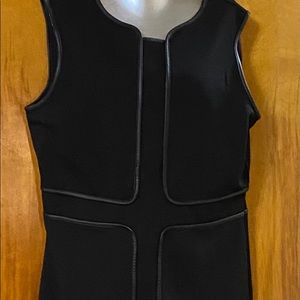 Black sheath with faux leather trim Large